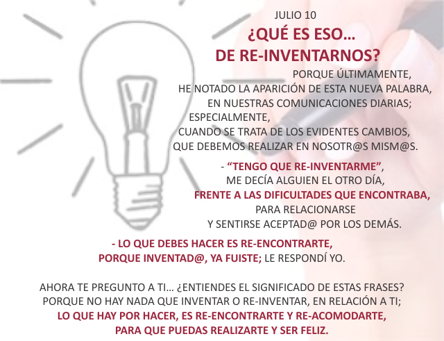 ¿Qué es eso de re-inventarnos?